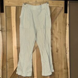 Sincerely Jules Gauze Cropped Wide Leg Pants Light Green Elastic Waist Medium